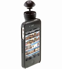 iPhone 4S/4で動画/静止画の360°パノラマ撮影が行える撮影キット「bubblescope」(BUBSCOIP4S)
