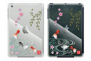 散桜に金魚―モダンな和を描いたiPad mini用ケース『和彩美「ふるる」』
