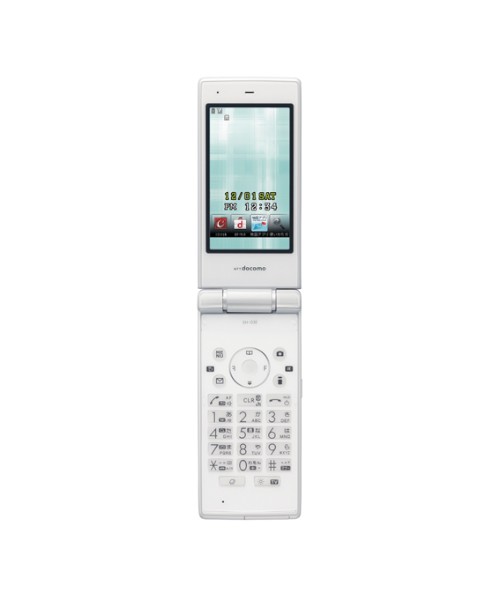 NTTドコモの2012冬モデルフィーチャーフォン新機種「docomo STYLE series SH-03E」（シャープ製）。機能ごとに利用制限ができる親子モードや防犯ブザーなどの機能を搭載する。