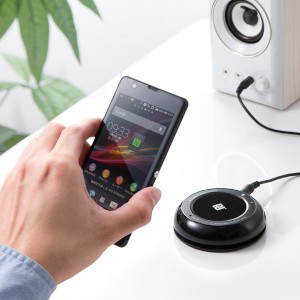 サンワサプライは11日、有線スピーカーを簡単にワイヤレス化してiPhoneやスマホの音楽を楽しめるBluetoothオーディオレシーバー、「Bluetoothレシーバー（オーディオ・通話対応・受信機・NFC接続）400-BTAD003」を発売した。