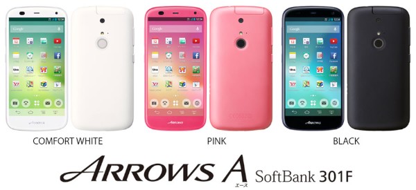 ソフトバンクモバイルが12月6日に発売する富士通モバイルコミュニケーションズ製スマートフォン「ARROWS A SoftBank 301F」