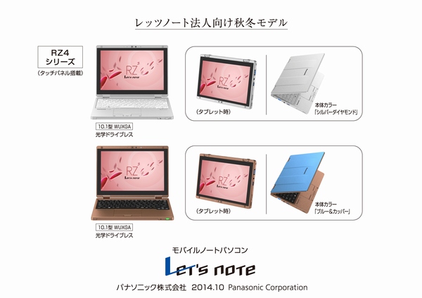 パナソニックは、法人向け10.1型モバイルノートパソコン「レッツノートRZ4シリーズ」を10月17日から発売する。