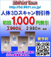 3Dスキャン1,000円割引券を「ABCネットプリントGroup」注文者全員に配布いたします。