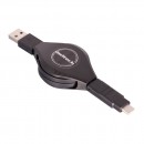 micro USBとType-Cどちらの端末にも対応するコンパクトな巻き取り式ケーブル