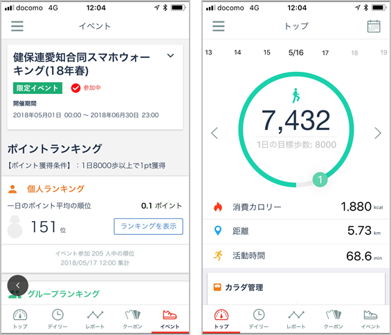 歩数計アプリ「RenoBody」が健保組合のウォーキングイベントをサポート健保連愛知合同スマホウォーキング（2018年春）を開催！