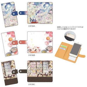 アニメ『鹿楓堂よついろ日和』のエンディングで使用された水彩画を印刷した手帳型スマホケース3製品が新登場！