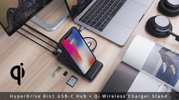 HyperDrive 8in1 USB-Cハブ＋ワイヤレス充電器＋可変式スタンドクラウドファンディングMakuakeで10月30日より日本上陸