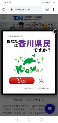 「あなたは香川県民ですか？」のポップが出現するサイトが登場！ 香川県の「ネット・ゲーム依存症対策条例」の矛盾や問題点を考えよう！