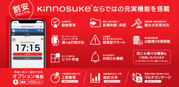 短期・低コストで導入可能な新プラン「kinnosuke(R) Self Edition」が登場！
