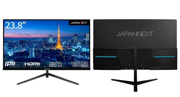 JAPANNEXTがIPSパネル搭載23.8インチフルHD HDMI、65W給電対応のUSB-Cを装備した液晶モニターを 9月16日(金)に発売