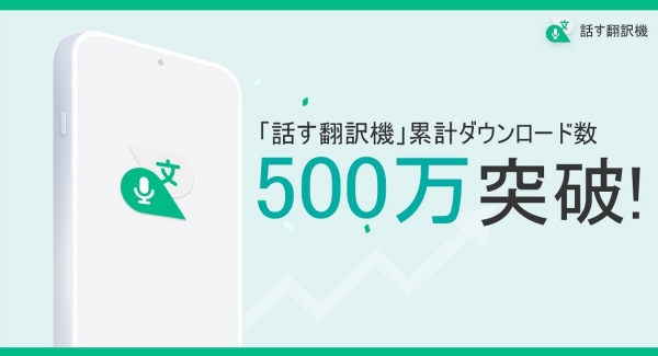 翻訳アプリ『話す翻訳機』累計ダウンロード数500万突破！