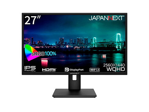 JAPANNEXTが27インチ IPSパネル搭載 WQHD解像度で昇降式多機能スタンド搭載の液晶モニターを26,980円で3月15日(金)に発売