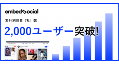 UGCツール「EmbedSocial（エンベッドソーシャル）」が累計2,000ユーザーを突破！幅広くSNS上の口コミを活用したマーケティングを支援