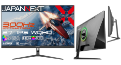 JAPANNEXTが27インチ IPSパネル搭載 300Hz/1ms対応のWQHDゲーミングモニターをAmazon限定 31,980円で12月5日(金)より発売
