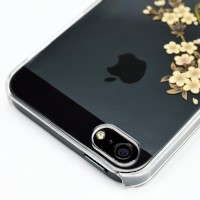 花をテーマとした和風デザインのiPhone5用ハードケース『和彩美「ふるる」：iPhone5用堅装飾カバー透』