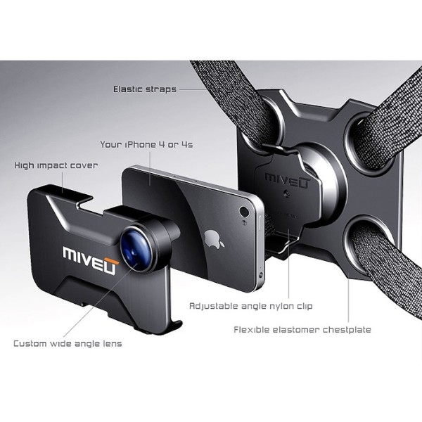 iPhoneを一人称視点カメラに変えることができるアタッチメント「miveu-X for iPhone4S/4」