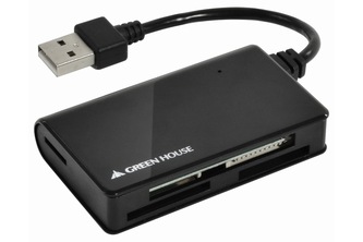 グリーンハウス、SDXCなど51種対応で980円のカードリーダ「GH-CRM1A-BK」