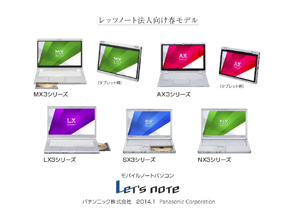 パナソニックの法人向けモバイルPC「Let’s note」春モデルの新シリーズ「MX3」