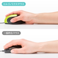 手首や肩への負担を軽減したエルゴノミクスマウス「エルゴ ミニマウス　400-MA057シリーズ」