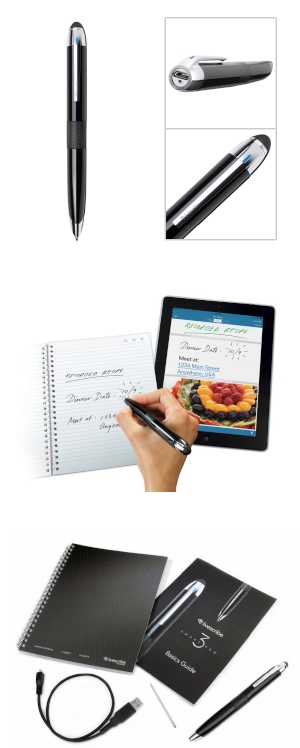書いた文字や図形が、iOS対応のスマートフォンやタブレットへ自動的に同期されるというスマートペン「Livescribe3」