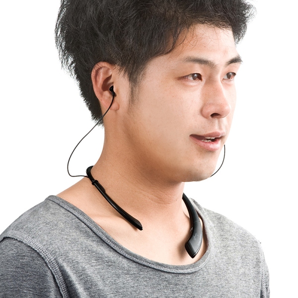 首を動かしてもイヤホンが耳に安定してフィットするBluetoothステレオヘッドセット「BluetoothステレオネックバンドヘッドセットGBH-S500シリーズ」