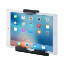 13日、9～12インチのiPad・タブレットをモニタアームに取り付けるためのホルダー「CR-LATAB20BK」（写真提供：サンワサプライ）