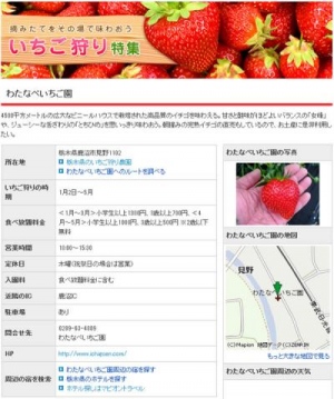 マピオン、いちご狩り特集をリリース〜全国約110箇所のいちご狩り農園を紹介〜