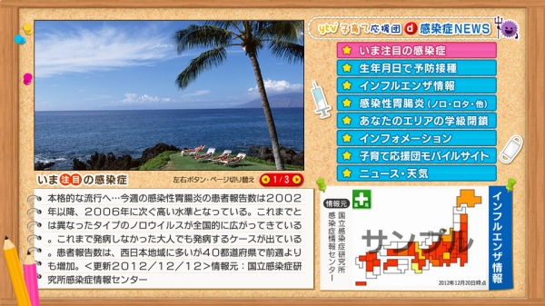 「子育て応援団 感染症［ d ］NEWS」実施～データ放送及びモバイルサイトを利用した実証実験～