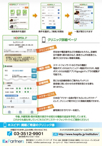 日本初！「ドクター自身が診てもらいたいドクター」の口コミ情報を掲載した病院・歯科医院検索ポータル「病院・歯科検索ホスピタ!」のスマートフォン向け専用サイト公開。