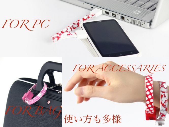 デザインUSBケーブルのOEM・ノベルティグッズ制作事例のご紹介　Hello Kittyのデザイン(サンリオ台湾の事例・国内非売品)など