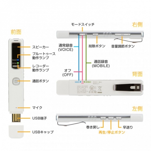iPhone(スマホ)の通話がブルートゥースで録音できる日本初のiPhone通話自動レコーダー「MQ-U2 Stickphone(スティックフォン)」を発売。