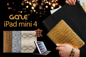 GAZE、ヘビ柄とクロコ柄のゴージャスなiPad mini 4用レザーケース発売