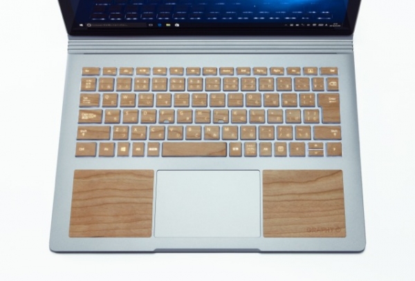 Design for Microsoft Surface公式パートナー　極薄天然素材を用いて到達した極限美　GRAPHT「THE KEYTOP SKIN for Microsoft Surface Book／JP Cherry」を新発売