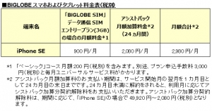 BIGLOBEが「iPhone SE」の取扱を開始～BIGLOBE SIMと合わせて月額2,980円より利用可能～