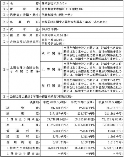 株式会社オカムラの株式の取得(子会社化)に関するお知らせ