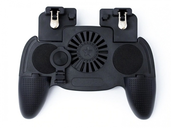【上海問屋限定販売】射撃ボタン&冷却FAN付きスマホ用ゲーミンググリップ DN-915858　販売開始　快適にスマホサバイバルゲームを楽しめる！