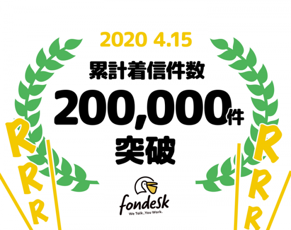電話取り次ぎサービスfondesk 累計着信数が20万件を突破 東京都が自粛要請を出した3月25日以降、新規の利用企業数が約4倍に ～2カ月で着信数が倍増～