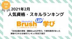 2021年2月の人気資格・スキルランキングTOP30を発表！資格・講座の検索サイト「BrushUP学び」の資料請求数を男女別・年代別に集計しました