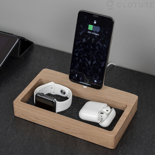 ​【入荷しました！】「OAKYWOOD iPhone 充電ドック オーガナイザー」【Lightning対応／AirPods／ポーランド産の無垢材を手作り】