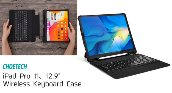 iPad用12.9インチと11インチの着脱式キーボード&ケースの取り扱いを開始致しました。