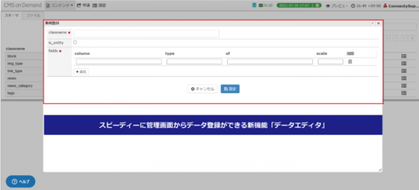 「データエディタ」新登場！より柔軟なサイト運用のルール設定ができる新機能を搭載「Connecty CMS on Demand バージョン2.11.0」