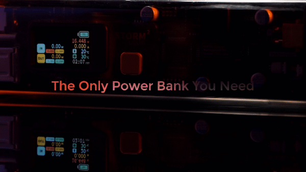 スケルトンなモバイルバッテリー「STORM 2」応援購入総額200万円突破プレゼントキャンペーン開催！