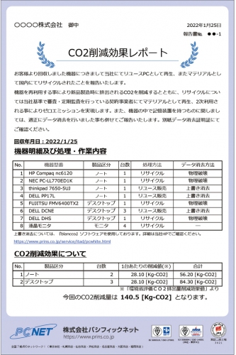 企業の脱炭素への取組みを支援！「ＣＯ２削減効果レポート」サービス開始について