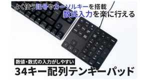 【上海問屋限定販売】よく使う記号の入力が片手でできる　数式入力がしやすい34キー配列テンキーパッド　販売開始
