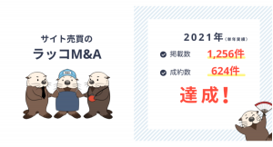 【ラッコM&A】2021年サイト売買実績：掲載数・成約数No.1達成