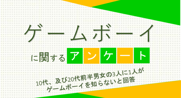 10代、及び20代前半男女の3人に1人がゲームボーイを知らないと回答【ゲームボーイに関するアンケート】