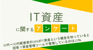 30代～50代経営者の58%がIT資産という概念を知っていると回答 IT資産管理ツールで管理しているのは15％【IT資産に関するアンケート】