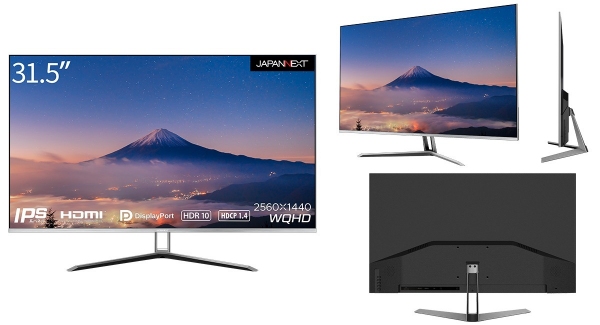 JAPANNEXTがIPSパネル搭載31.5インチ WQHD解像度対応の 液晶モニターJN-IPS315FLWQHDRを12月9日（金)に発売