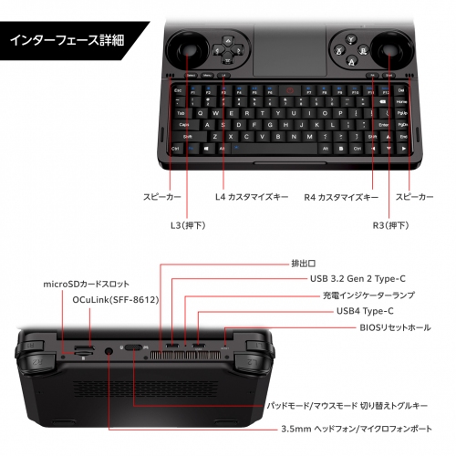 天空、重量わずか約520gの超軽量クラムシェル型7インチポータブルゲーミングPC「GPD WIN Mini 国内正規版」発売