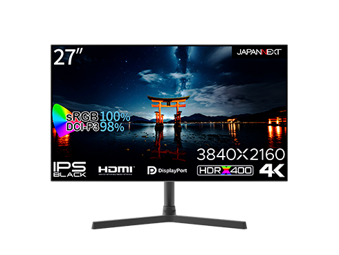JAPANNEXTがIPS BLACKパネル採用27インチ4辺フレームレスデザインの4Kモニター「JN-27IPSB4FLUHDR」を12月22日(金)に発売